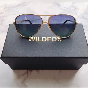 Wildfox Airfox 2 Gold Aviator Sunglasses